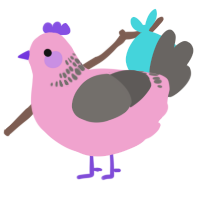 (unnamed), a pink and grey chicken with a neck-band pattern