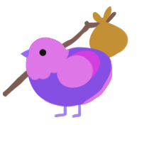 (unnamed), a blurple and orchid chicken with a head pattern