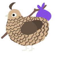 Telemachus, a beige and bark chicken with a lace pattern