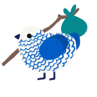 (unnamed), a white and ultramarine chicken with a lace pattern
