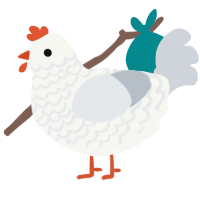 the gull, a white and mist chicken with a lace pattern