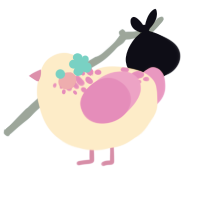 Fluttershy, a tumblr and leaf chicken with a neck-speckle pattern