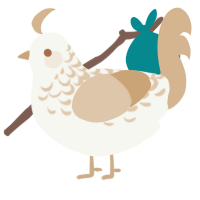 Beige Lace, a white and beige chicken with a half-lace pattern