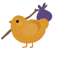 Orange, a orange chicken with a half-lace pattern