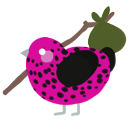 (unnamed), a fuchsia and black chicken with a speckle pattern