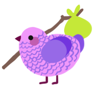 Atelophobia, a lavender and blurple chicken with a lace pattern