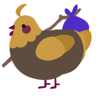 Refried Beans, a bark and gold chicken with a head pattern