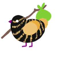 (unnamed), a black and honey chicken with a bar pattern