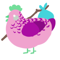 (unnamed), a pink and plum chicken with a half-lace pattern