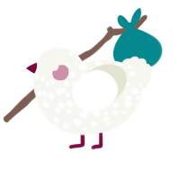 (unnamed), a white chicken with a speckle pattern