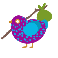 (unnamed), a plum and cerulean chicken with a speckle pattern