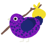 (unnamed), a violet and navy chicken with a speckle pattern