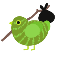 (unnamed), a chartreuse and grass chicken with a bar pattern