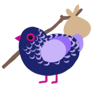 (unnamed), a navy and lilac chicken with a half-lace pattern