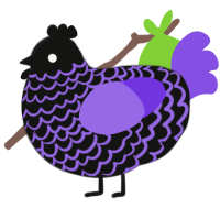 (unnamed), a black and blurple chicken with a lace pattern