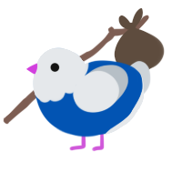 kazoo, a ultramarine and mist chicken with a head pattern