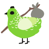 Shishi, a grass and apple chicken with a half-lace pattern