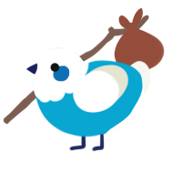 Boatswain, a cerulean and white chicken with a head pattern