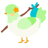honeydew, a white and gluppy chicken with a head pattern