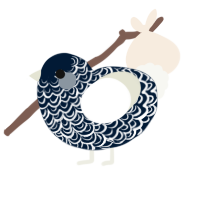 Snowstorm, a tumblr and white chicken with a double-lace pattern
