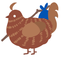 orderve, a russet and brown chicken with a bar pattern