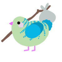 sweet, a gluppy and cerulean chicken with a half-bar pattern