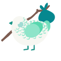 (unnamed), a white and mint chicken with a half-lace pattern