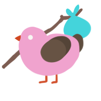 Cupcake, a pink and bark chicken