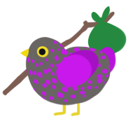 OMG cutie, a grey and amethyst chicken with a speckle pattern