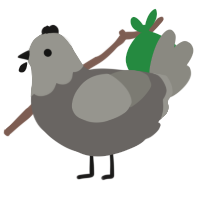 Pidgeon, a grey and ash chicken with a head pattern