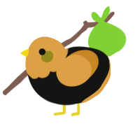 (unnamed), a black and orange chicken with a head pattern