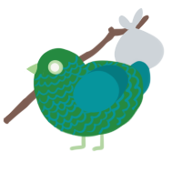 Greeny, a viridian and teal chicken with a lace pattern