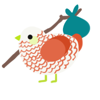 to, a white and vermilion chicken with a lace pattern