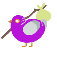 happy, a amethyst and silver chicken with a neck-band pattern