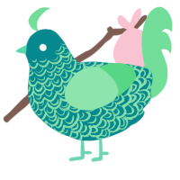 (unnamed), a teal and spring chicken with a double-lace pattern