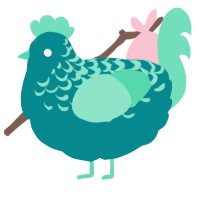 (unnamed), a teal and mint chicken with a half-lace pattern
