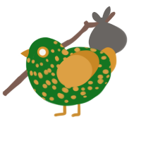 (unnamed), a leaf and orange chicken with a speckle pattern