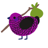 Tim, a plum and sable chicken with a lace pattern