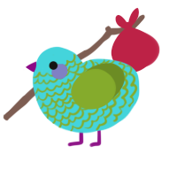 Archie, a aqua and chartreuse chicken with a lace pattern