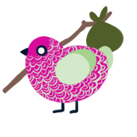 Salamander, a fuchsia and gluppy chicken with a double-lace pattern