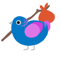 Blueberry, a sapphire and orchid chicken with a neck-band pattern