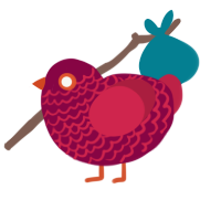 Death, a maroon and crimson chicken with a lace pattern