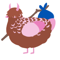 strawberry cream, a russet and pink chicken with a half-lace pattern