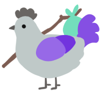 (unnamed), a silver and blurple chicken