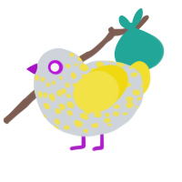 (unnamed), a mist and yellow chicken with a speckle pattern