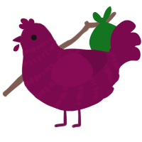 Wine, a wine chicken with a bar pattern