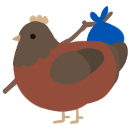 Bagel, a russet and bark chicken with a head pattern