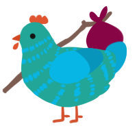 (unnamed), a turquoise and cerulean chicken with a bar pattern