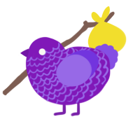 2 mods for violet, a violet and blurple chicken with a lace pattern