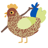 Lucy, a russet and lemon chicken with a double-lace pattern